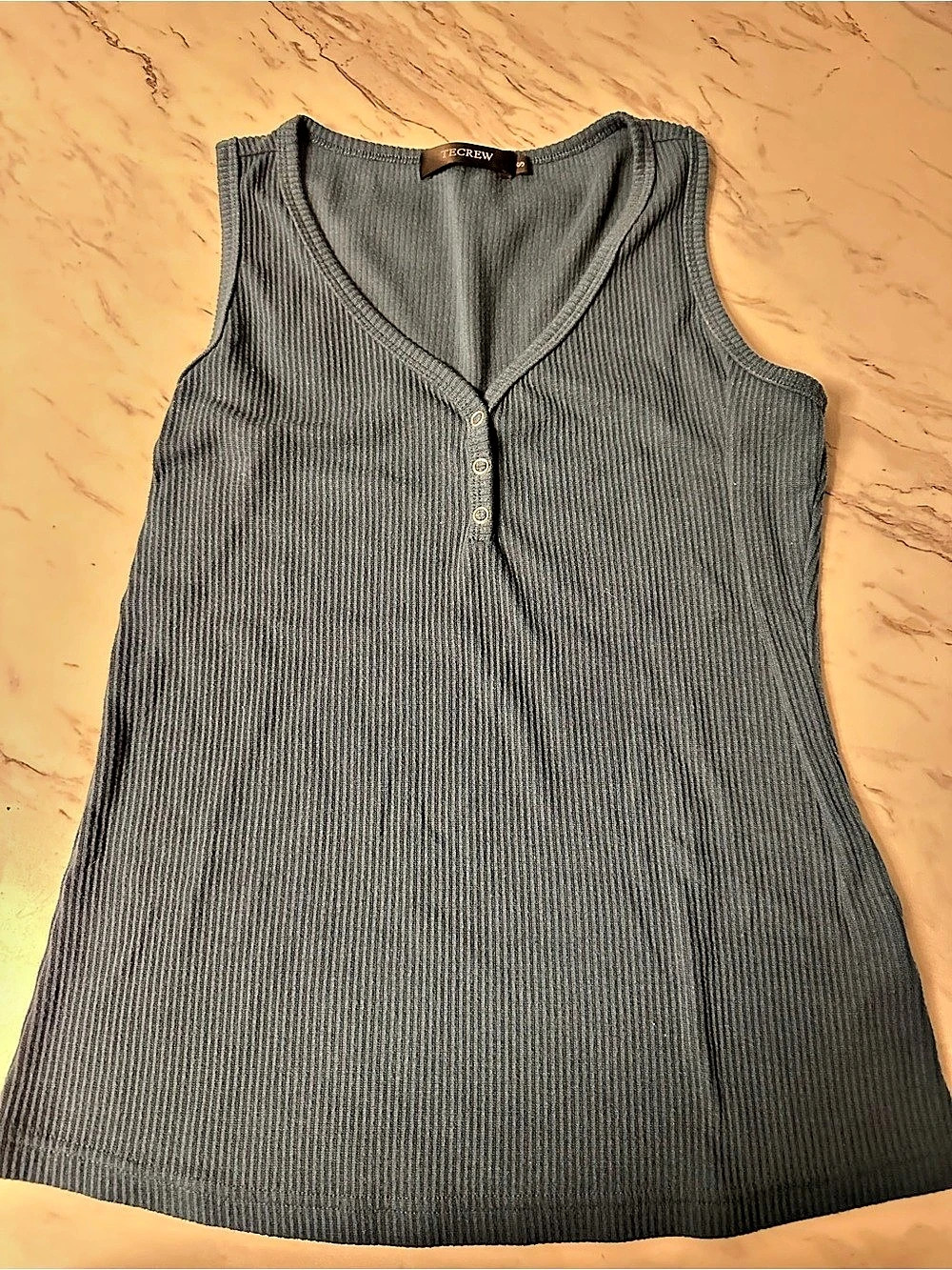 J.Crew Ribbed Tank Top in Blue Size Small